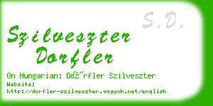 szilveszter dorfler business card